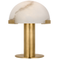 Melange 8" Rechargeable Accent Lamp - Antique-Burnished Brass with Alabaster / Alabaster