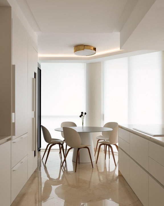 Melange Large Flush Mount, a premium Flush Mount light by Visual Comfort & Co. Close - up image of its design.