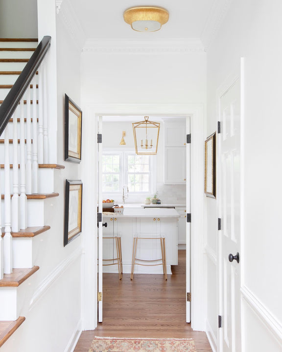 Utopia Round Flush Mount, a premium Flush Mount light by Visual Comfort & Co. Close - up image of its design.