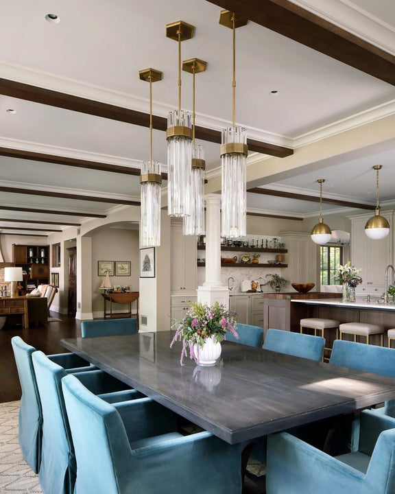 Fascio Medium Pendant, a premium Pendant light by Visual Comfort & Co. Close - up image of its design.