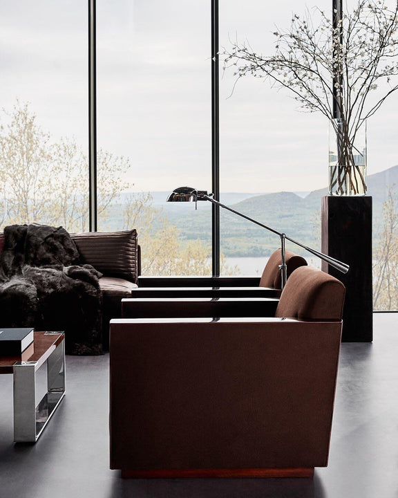 Equilibrium Floor Lamp, a premium Functional light by Visual Comfort & Co. Close - up image of its design.