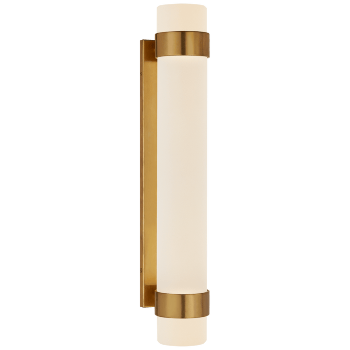 Barton Medium Bath Sconce, a premium Bath light by Visual Comfort & Co. Close - up image of its design.
