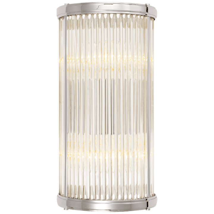 Allen Small Linear Sconce, a premium Bath light by Visual Comfort & Co. Close - up image of its design.