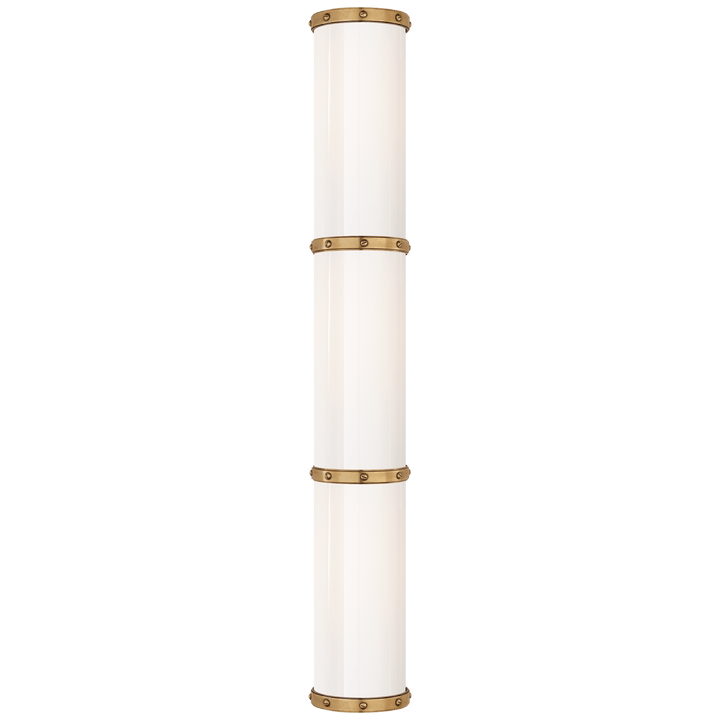 Bleeker Triple Bath Sconce, a premium Bath light by Visual Comfort & Co. Close - up image of its design.