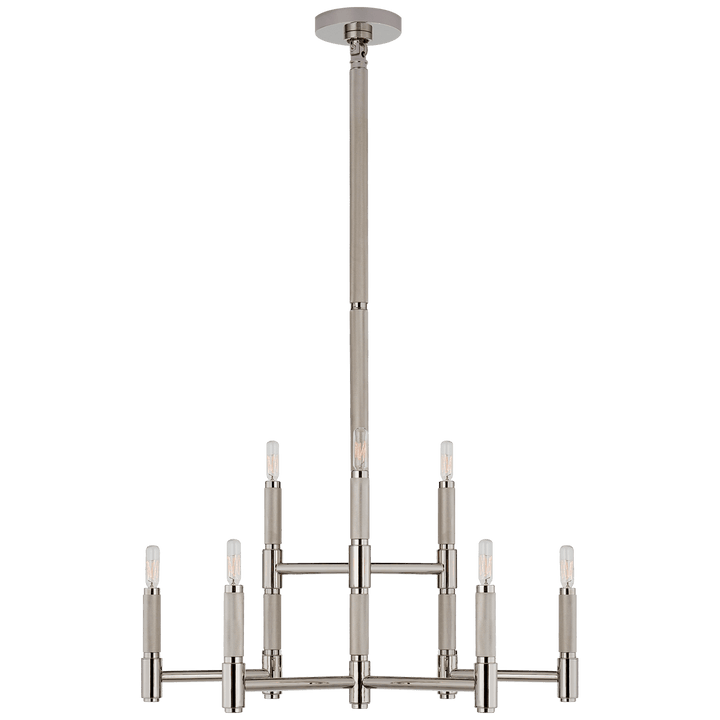 Barrett Medium Knurled Chandelier, a premium Chandelier light by Visual Comfort & Co. Close - up image of its design.