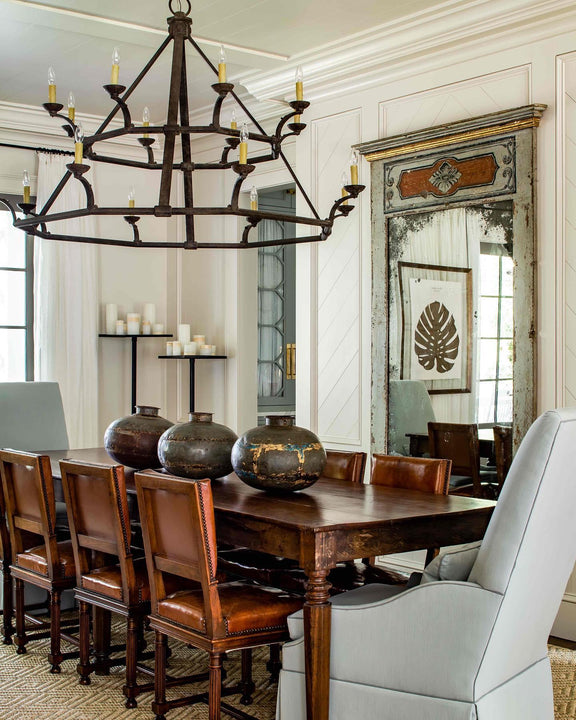 Robertson Double Tier Chandelier, a premium Chandelier light by Visual Comfort & Co. Close - up image of its design.