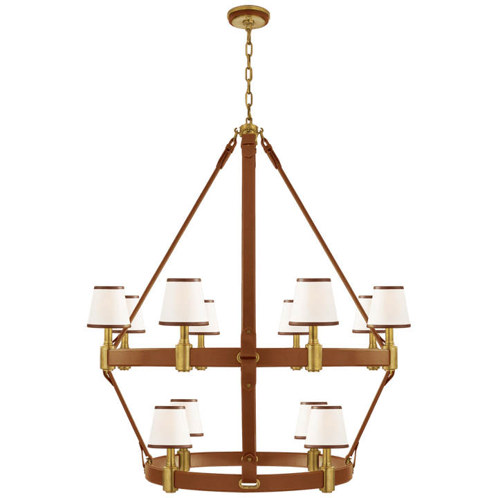 Riley Large Two Tier Chandelier, a premium Chandelier light by Visual Comfort & Co. Close - up image of its design.