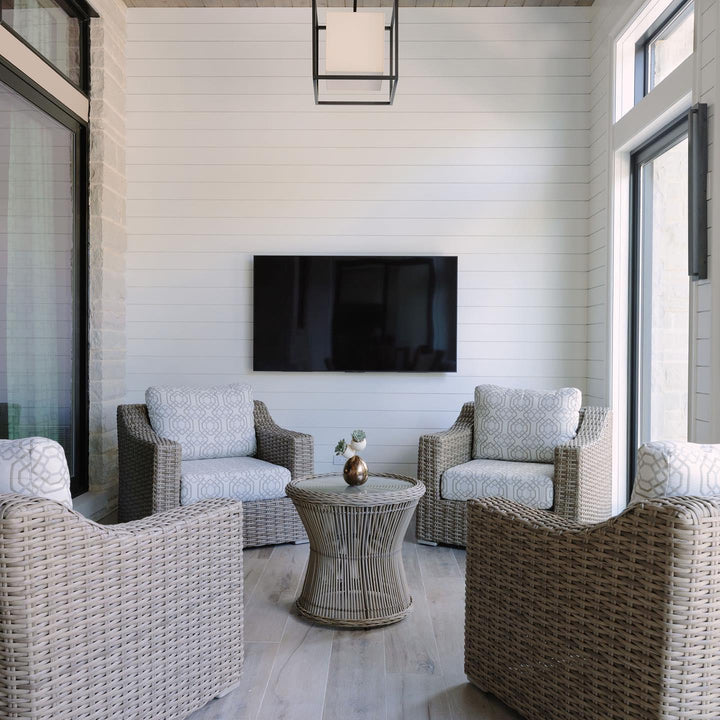 Caged Medium Lantern, a premium Lantern light by Visual Comfort & Co. Close - up image of its design.