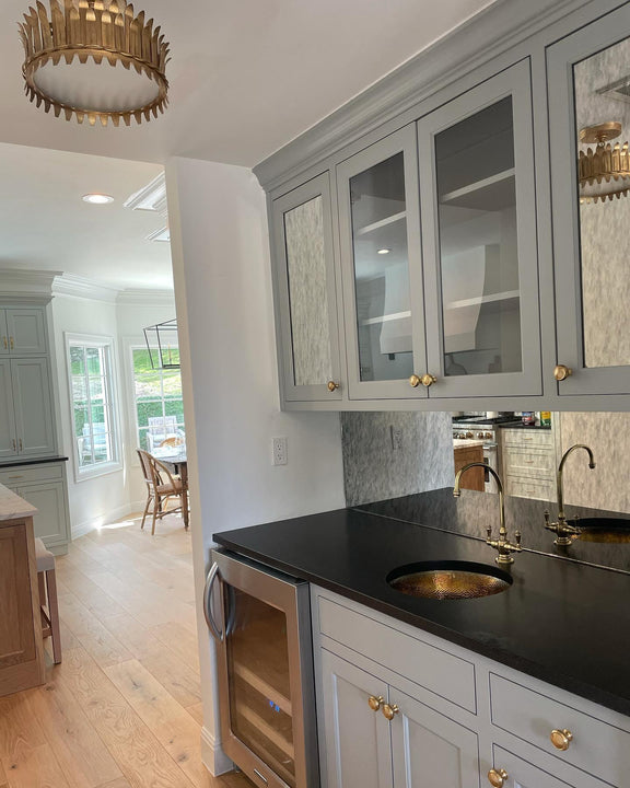 Leslie 12" Semi - Flush, a premium Flush Mount light by Visual Comfort & Co. Close - up image of its design.