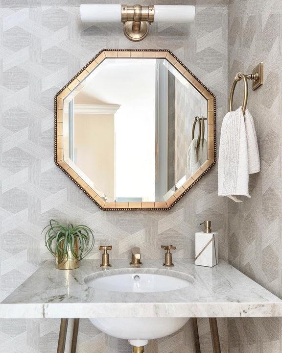 Graydon Double Bath Light, a premium Bath light by Visual Comfort & Co. Close - up image of its design.