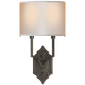 Silhouette Fretwork Sconce, a premium Decorative light by Visual Comfort & Co. Close - up image of its design.