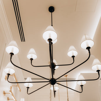 Piaf Grande Two - Tier Chandelier, a premium Chandelier light by Visual Comfort & Co. Close - up image of its design.