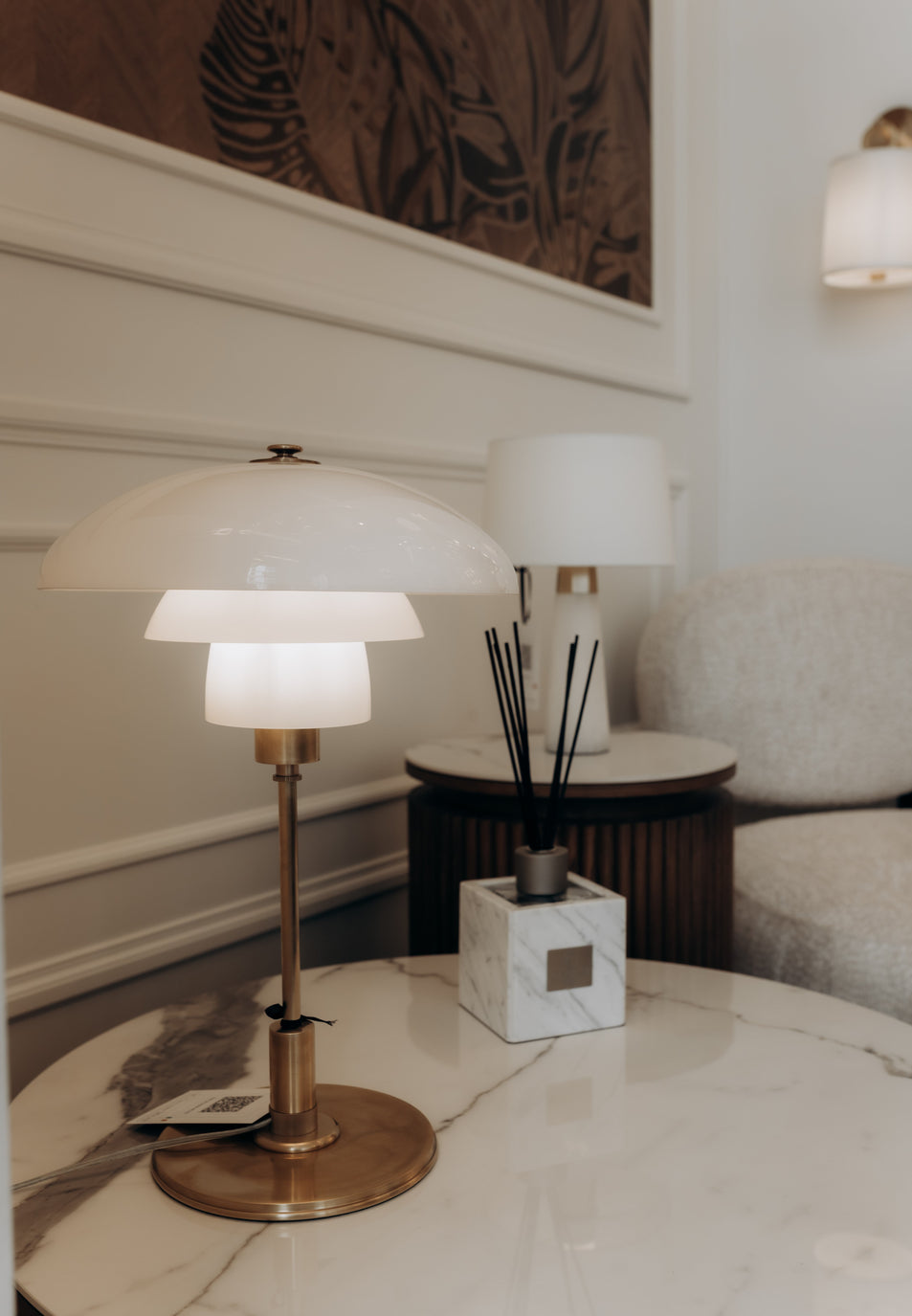 Whitman Desk Lamp, a premium Decorative light by Visual Comfort & Co. Close - up image of its design.