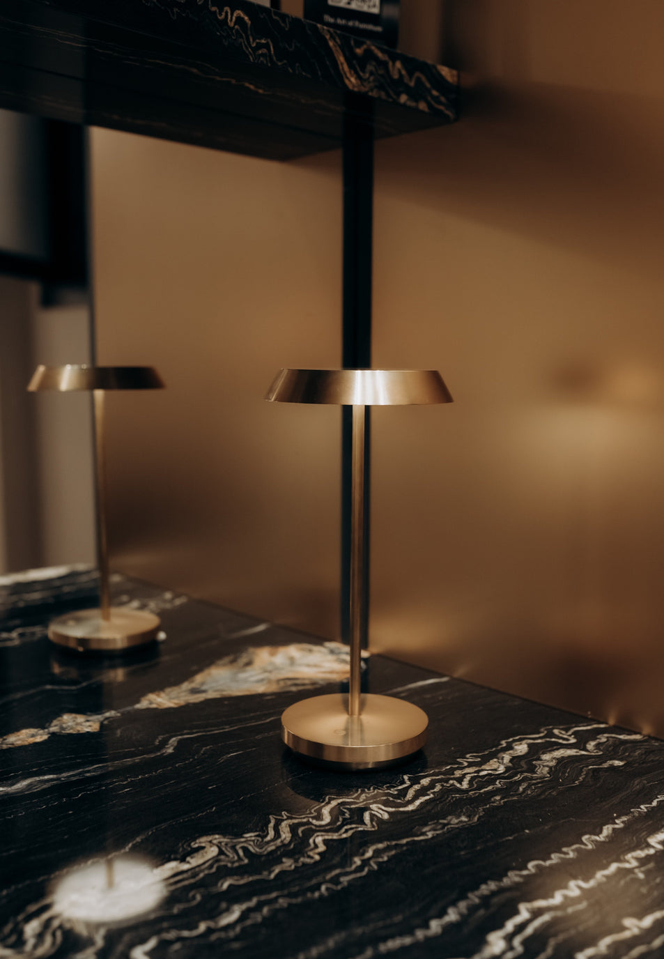 Tepa Accent Table Lamp, a premium Cordless & Rechargeable light by Visual Comfort & Co. Close - up image of its design.