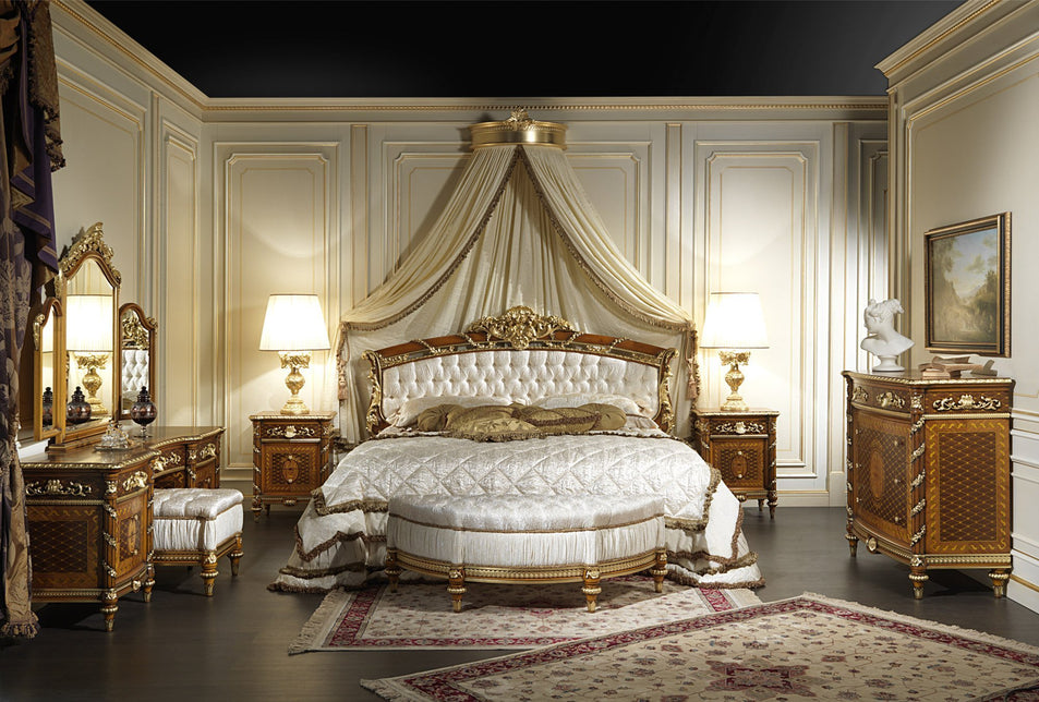 Luigi XVI Noce e Intarsi Bed King Size