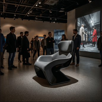 Maroon Linea Armchair, a premium light by Icon Home. Close - up image of its design.