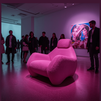 Maroon Pop Lush Armchair, a premium light by Icon Home. Close - up image of its design.