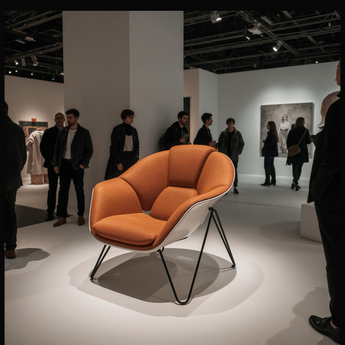 Maroon Forma Armchair, a premium light by Icon Home. Close - up image of its design.