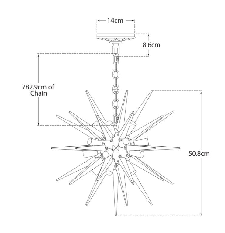 Quincy Small Sputnik Chandelier Blueprint