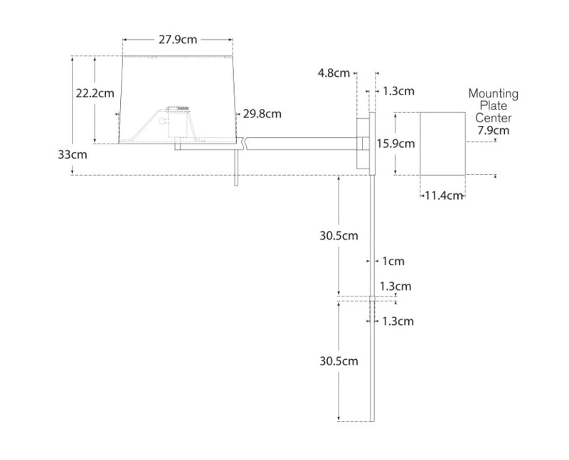 Sweep Medium Right Articulating Sconce Blueprint