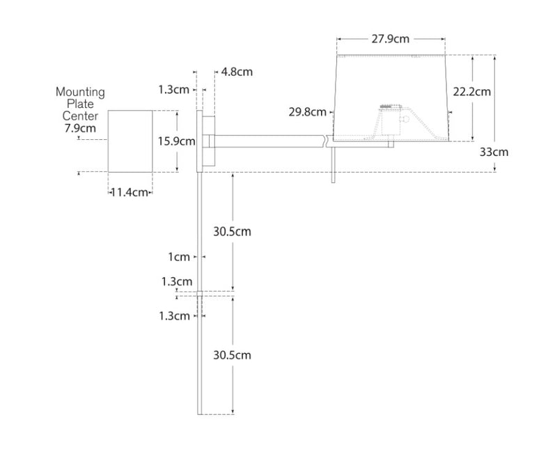 Sweep Medium Left Articulating Sconce Blueprint