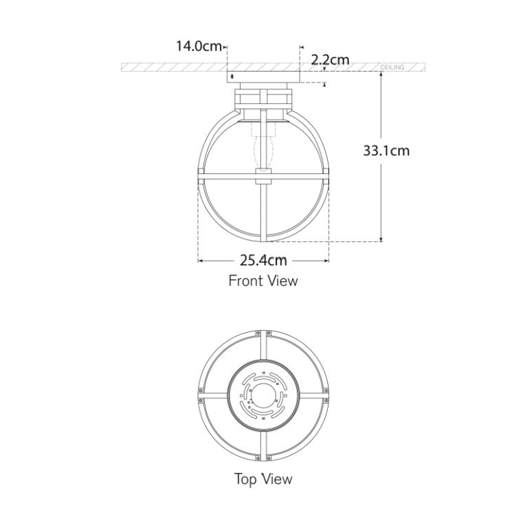 Gracie 10" Captured Globe Flush Mount Progetto