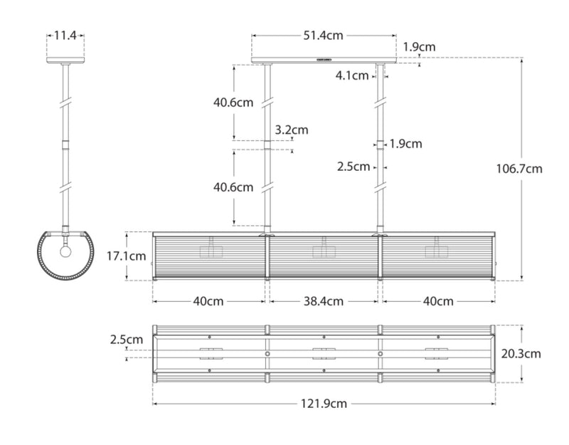 Allen Medium Linear Pendant Blueprint
