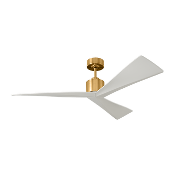 Adler 52 Ceiling Fan in Burnished Brass with Matte White Blades