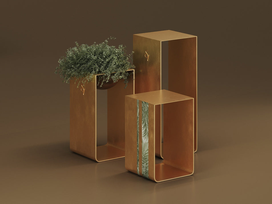 Jungle Flower Stand with Inlay Strip