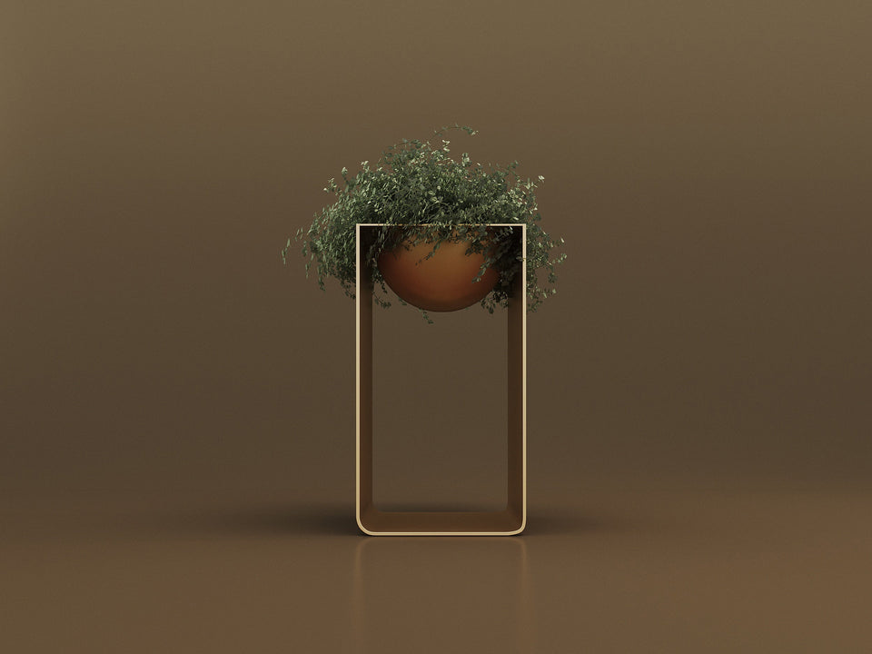 Portafiori medio Jungle con striscia intarsiata