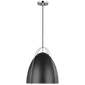 Norman One Light Pendant in Chrome with Matte Black