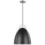 Norman One Light Pendant in Chrome with Matte Black