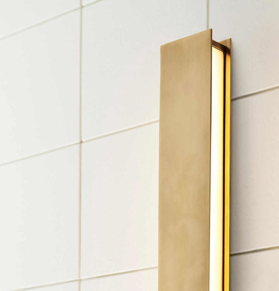 Bau 24" Bath Sconce in Natural Brass