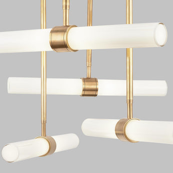 Calumn 6-Light Chandelier in Natural Brass