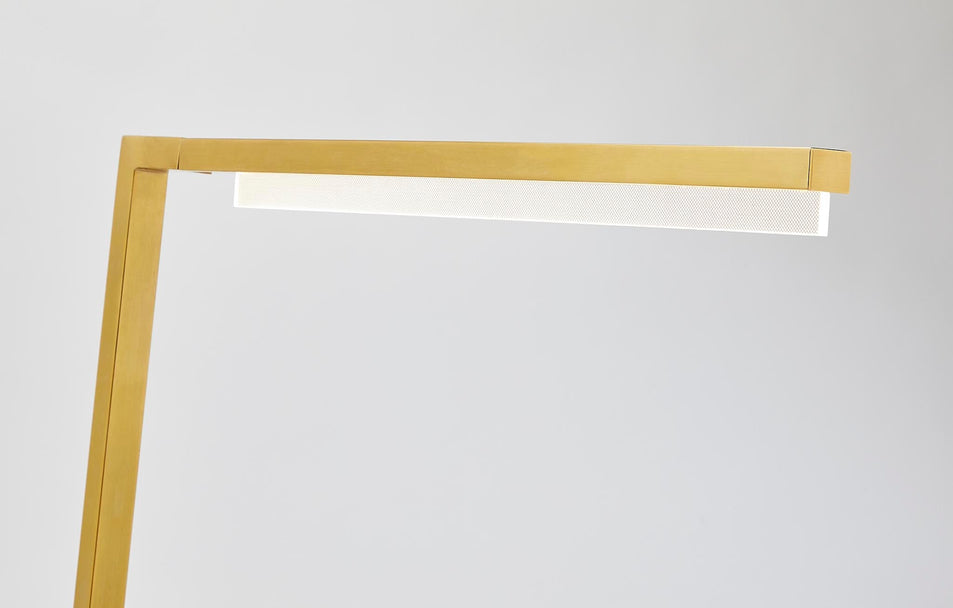 Klee 43" Floor Lamp in Polished Nickel and Marble