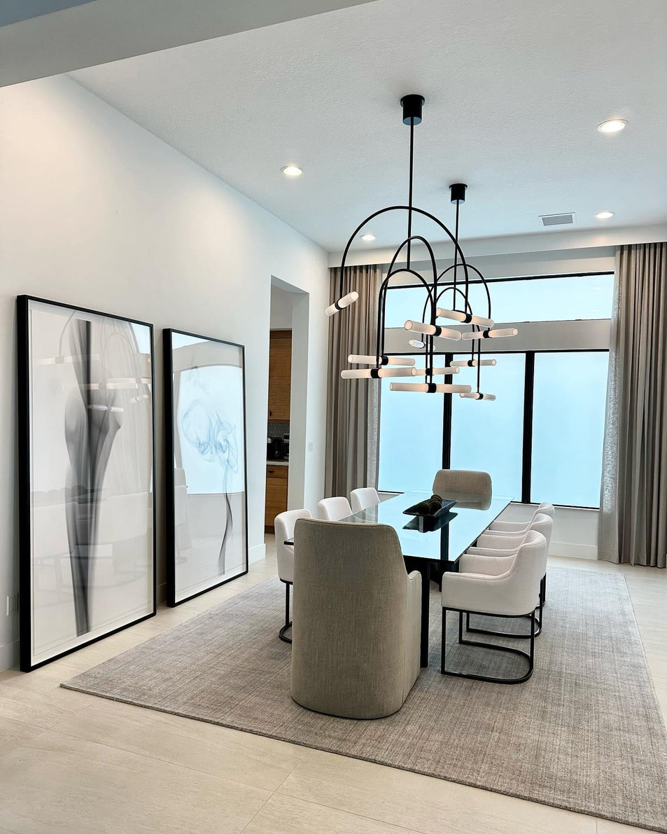 Calumn 6 - Light Chandelier, a premium Chandelier light by Visual Comfort & Co. Close - up image of its design.