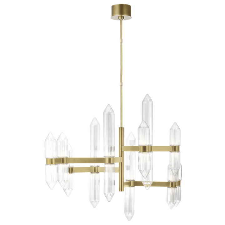 Langston Large Chandelier, a premium Chandelier light by Visual Comfort & Co. Close - up image of its design.