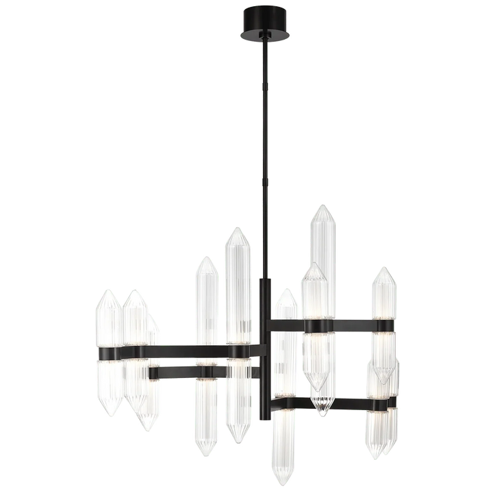 Langston Large Chandelier, a premium Chandelier light by Visual Comfort & Co. Close - up image of its design.