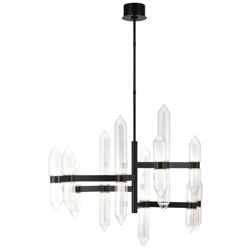 Langston Large Chandelier, a premium Chandelier light by Visual Comfort & Co. Close - up image of its design.