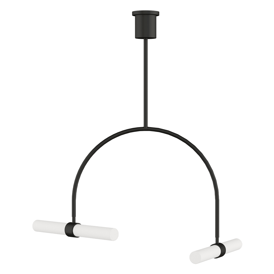 Calumn 2-Light Wide Chandelier in Nightshade Black