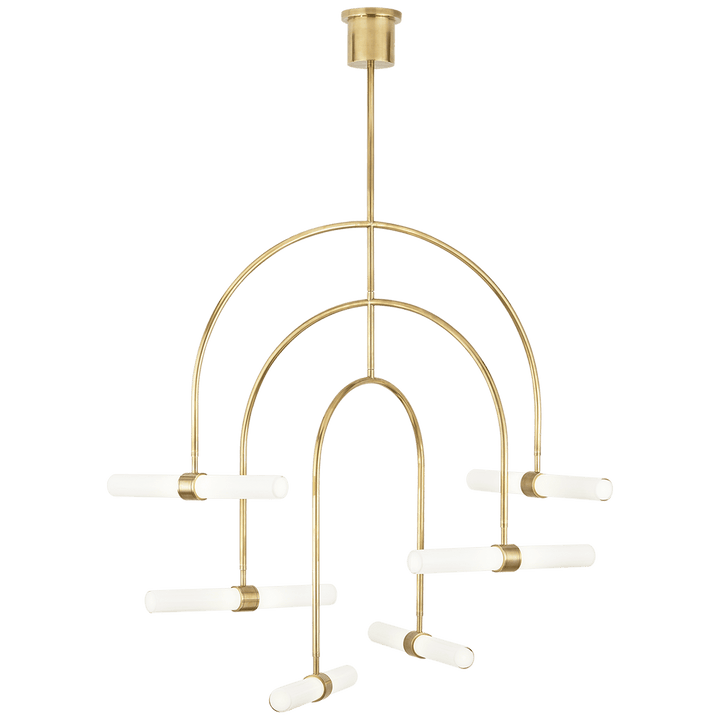 Calumn 6-Light Chandelier in Natural Brass