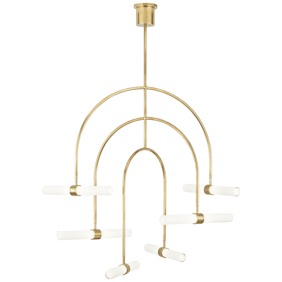Calumn 6-Light Chandelier in Natural Brass