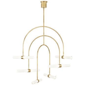 Calumn 6-Light Chandelier in Natural Brass