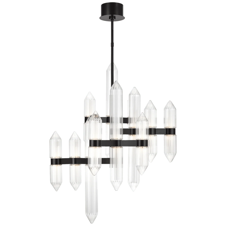 Langston Medium Chandelier, a premium Chandelier light by Visual Comfort & Co. Close - up image of its design.
