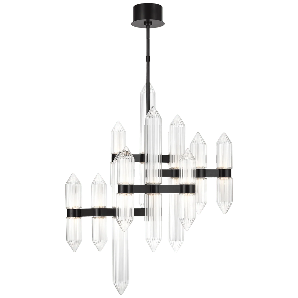 Langston Medium Chandelier, a premium Chandelier light by Visual Comfort & Co. Close - up image of its design.