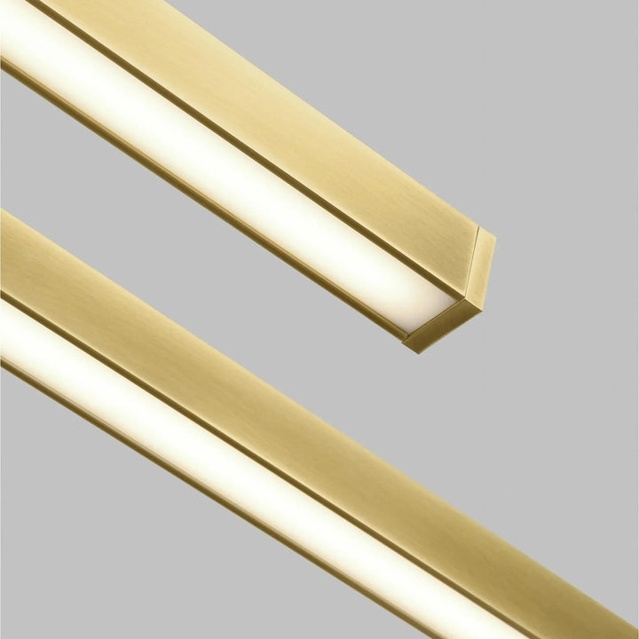 Stagger Halo 84 Linear Suspension, a premium Linear light by Visual Comfort & Co. Close - up image of its design.