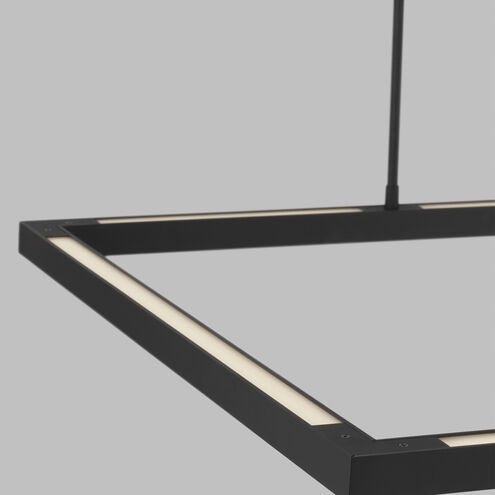 Stagger Halo 84 Linear Suspension, a premium Linear light by Visual Comfort & Co. Close - up image of its design.