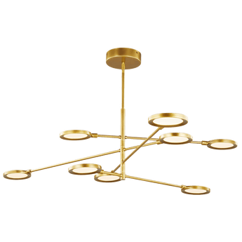 Spectica 6 Chandelier in Plated Brass