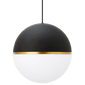 Akova Grande Pendant in Matte Black and Aged Brass