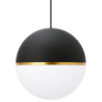 Akova Grande Pendant in Matte Black and Aged Brass